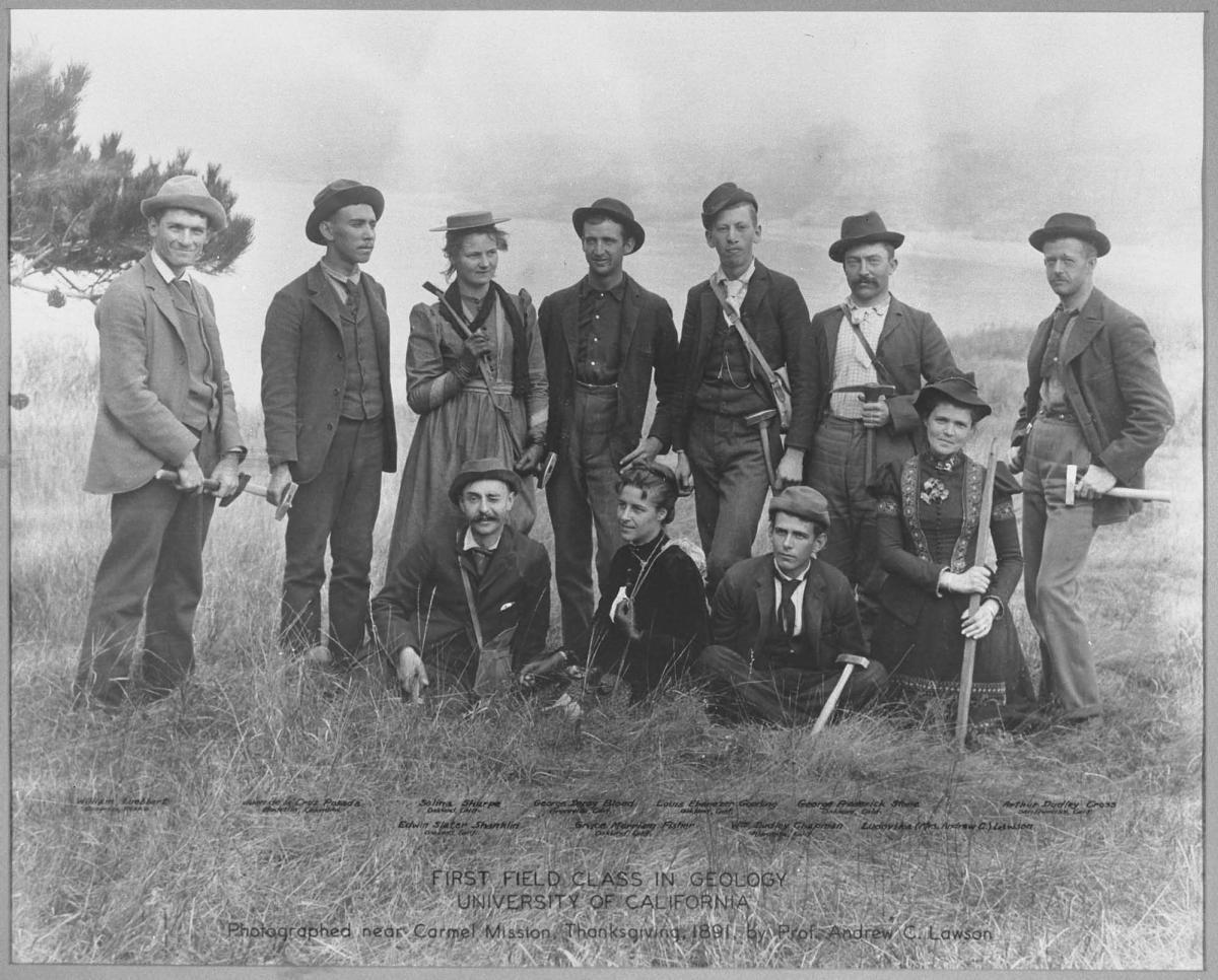 The first field class at UC Berkeley in 1891, taught by Prof. Andrew Lawson